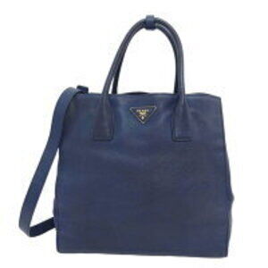 Prada leather shoulder bag tote Blue